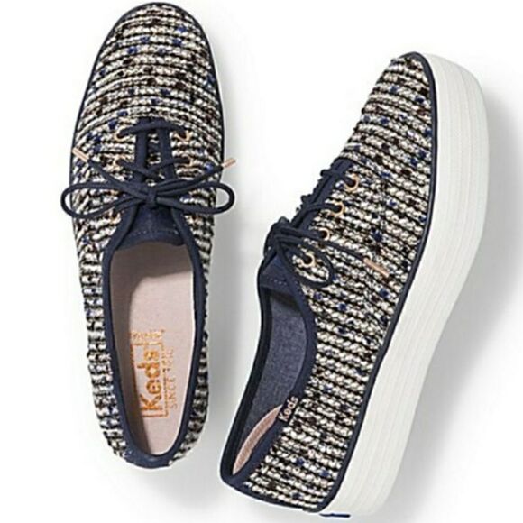 Not For Sale - KEDS Triple Metallic Boucle in Navy - Size 7 - Picture 1 of 9